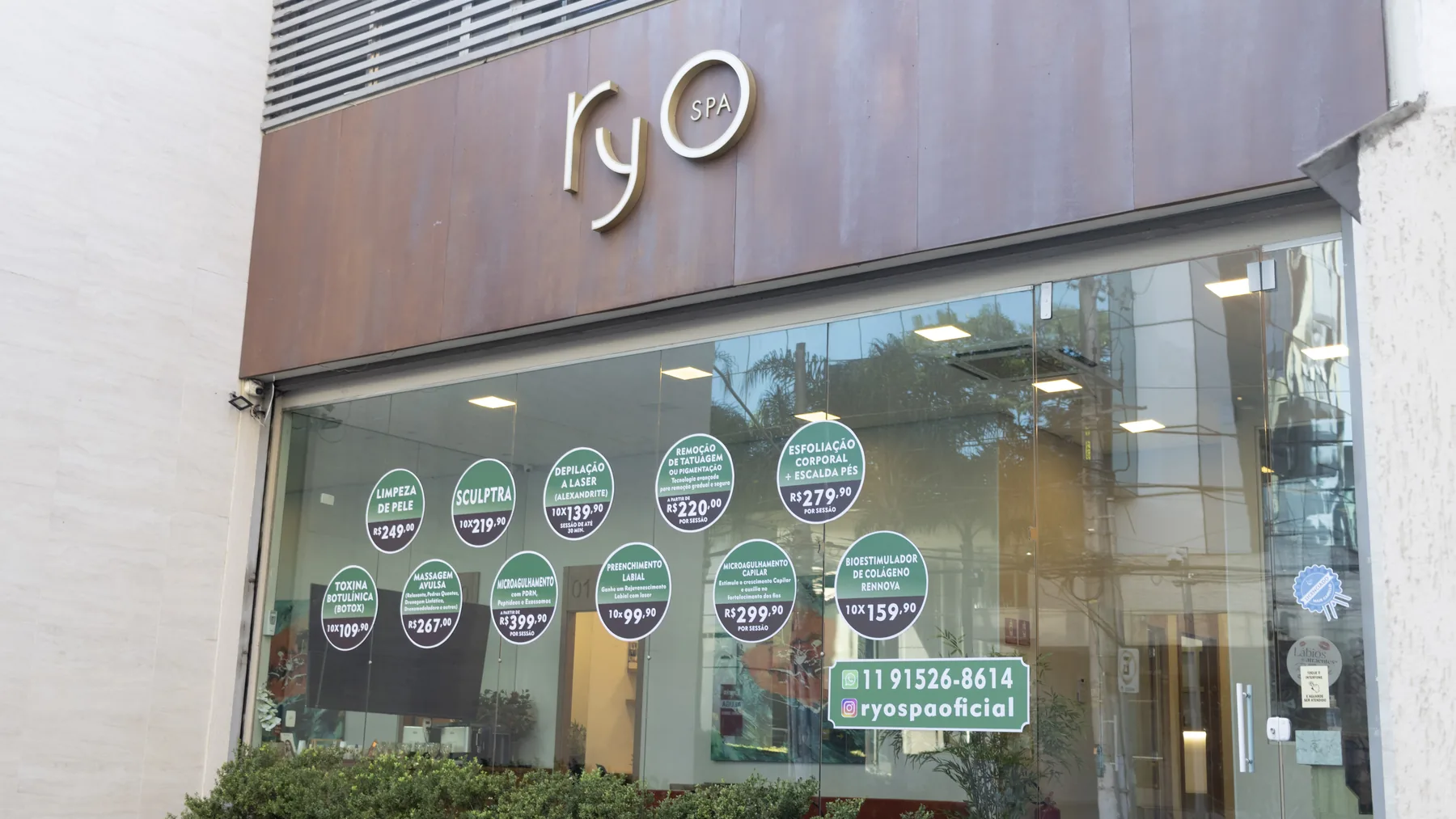 Fachada da RYO Spa & Estética — Vila Olímpia